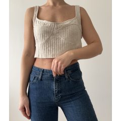 H&M bordázott crop top