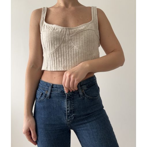 H&M bordázott crop top