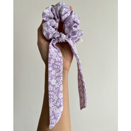 02 Lavender floral scrunchie (Bunny-L)