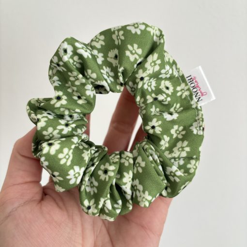Green floral scrunchie