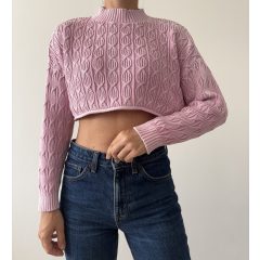 Fb Sister rózsaszín kötött pulóver
