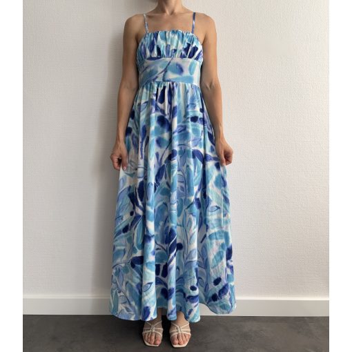 Shein kék mintás maxi ruha