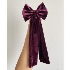 Dark purple velvet bow (L)