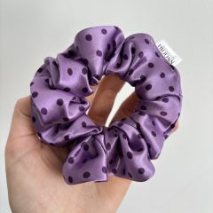 Purple dot scrunchie