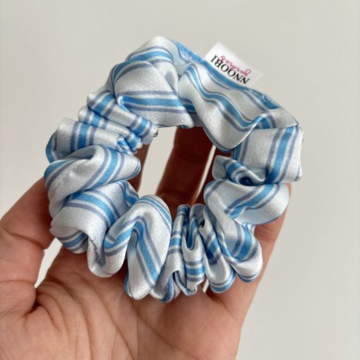 Blue stripe scrunchie (S)