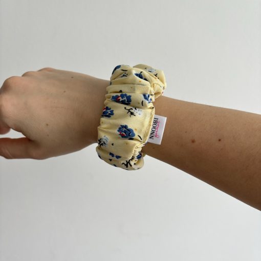 Yellow floral scrunchie (wide)