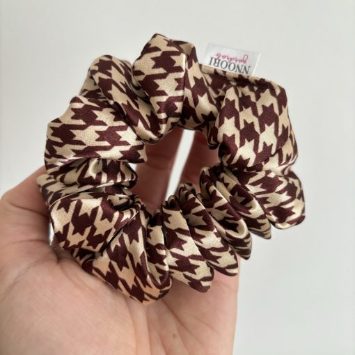 Brown patterned scrunchie