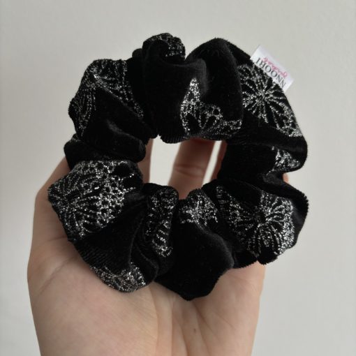 Black butterfly velvet scrunchie
