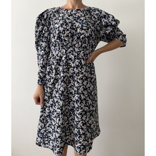 H&M fekete virágos ruha