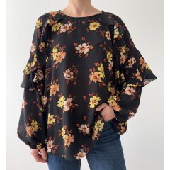 Primark fekete virágos felső