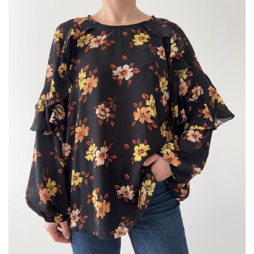 Primark fekete virágos felső