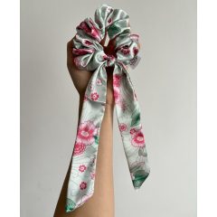 Green floral scrunchie (Bunny-L)