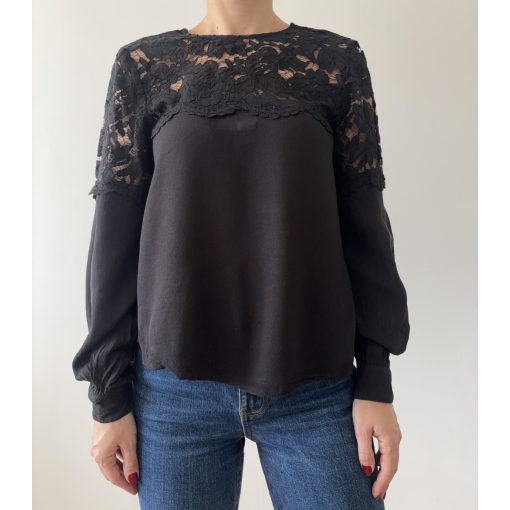 H&M fekete csipkés felső