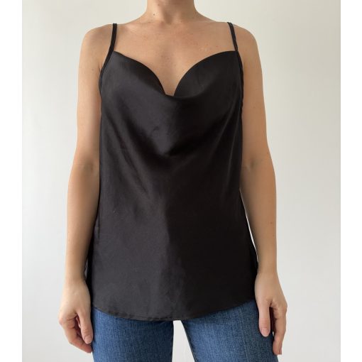 Shein fekete szatén top