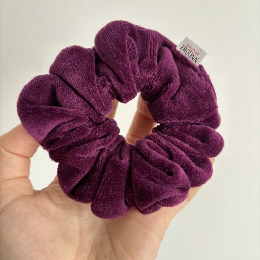 Dark purple velvet scrunchie