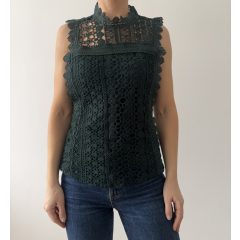 Reserved sötétzöld csipke felső