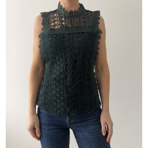 Reserved sötétzöld csipke felső