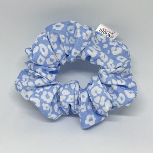 Blue leopard scrunchie