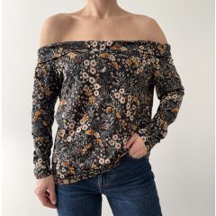 H&M fekete virágos felső
