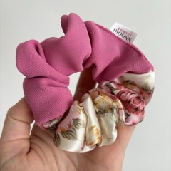 Pink - Vintage floral scrunchie