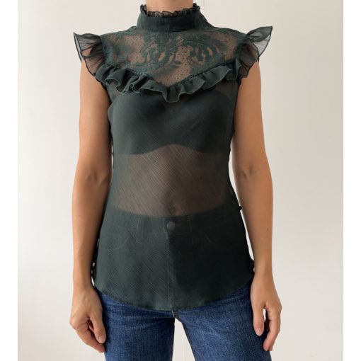 H&M sötétzöld blúz