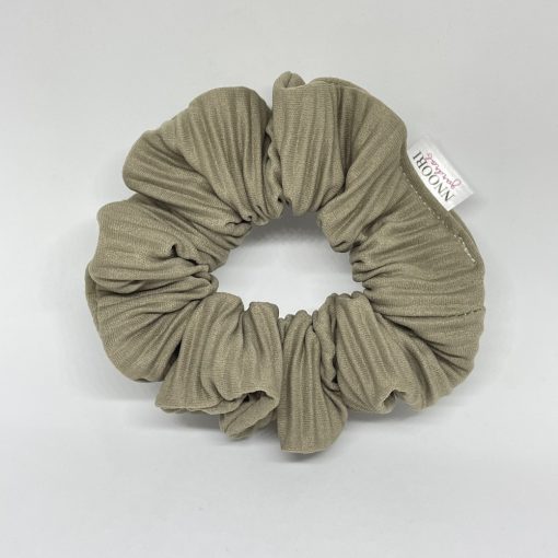 Taupe pleated scrunchie