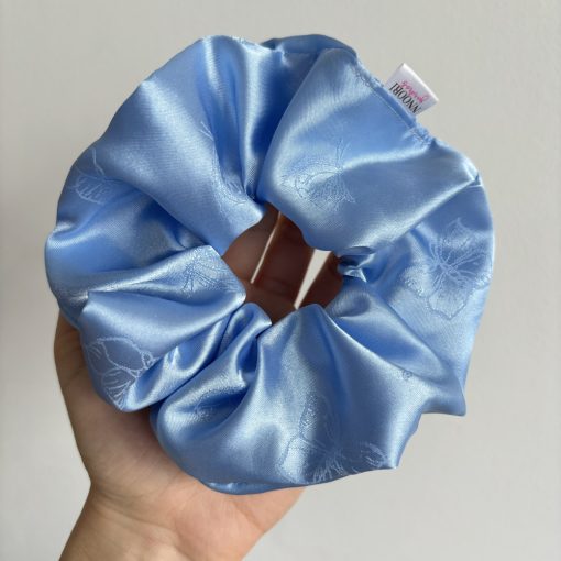 02 Blue butterfly scrunchie (L)