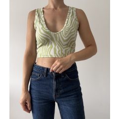 Shein zöld mintás top