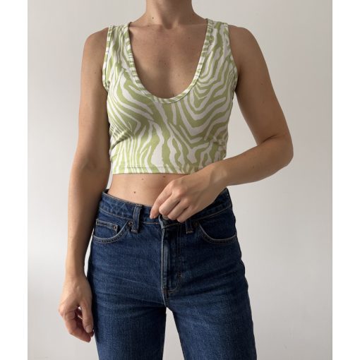 Shein zöld mintás top