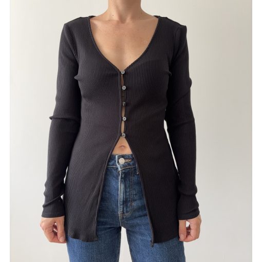 H&M fekete gombos felső