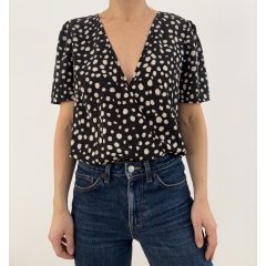 Shein fekete mintás body