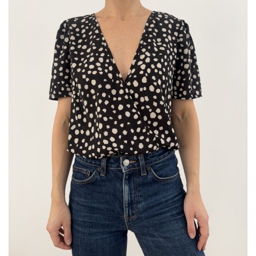 Shein fekete mintás body