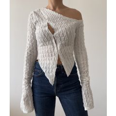 Shein fehér mintás felső