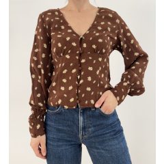 Monki barna virágos felső