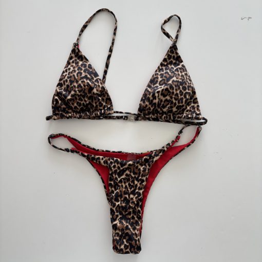Shein barna mintás bikini szett