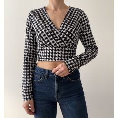 Shein fekete mintás felső