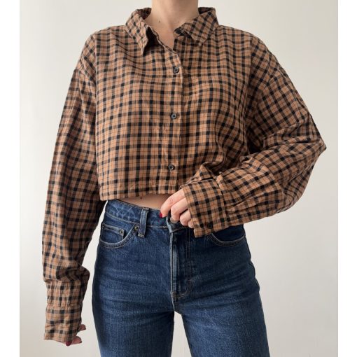 H&M barna kockás ing