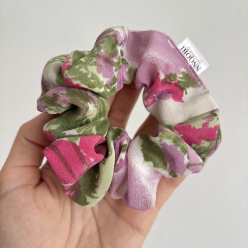 Floral silk scrunchie