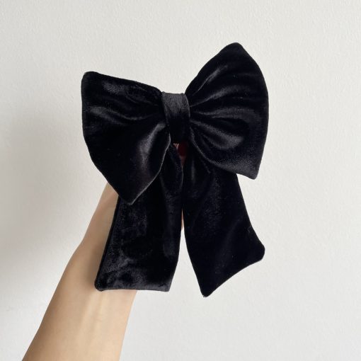 Black velvet bow (S)