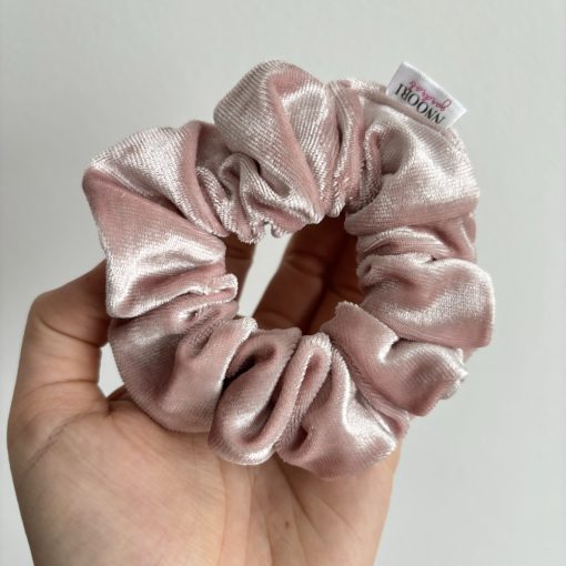 Baby pink velvet scrunchie