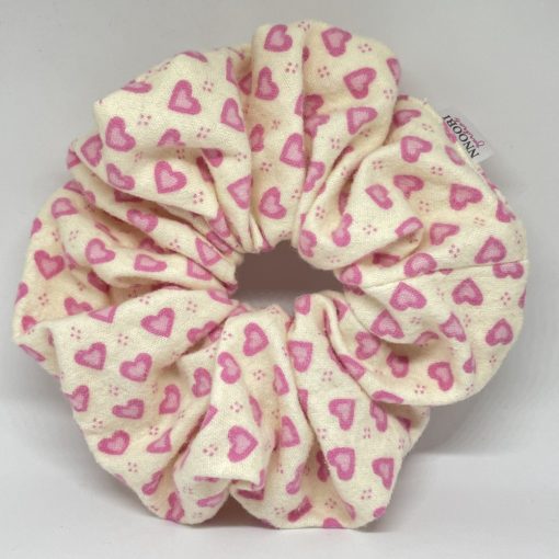 Pink heart scrunchie (L)