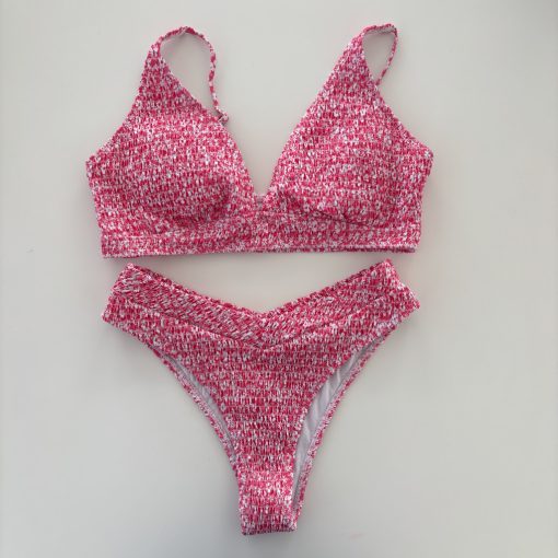 Shein pink virágos bikini szett
