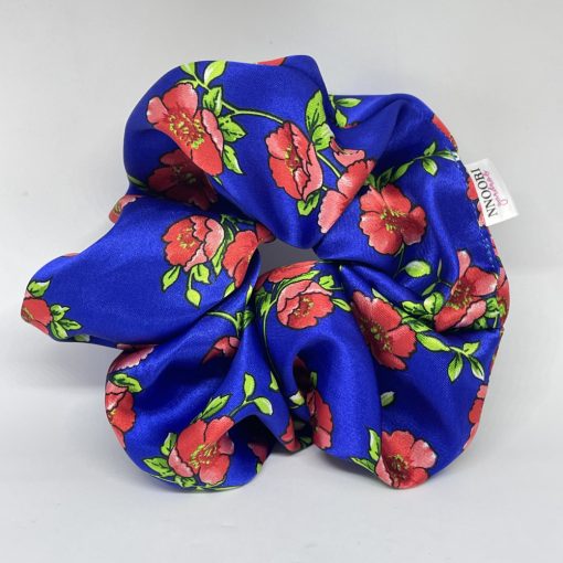 Blue floral scrunchie (L)