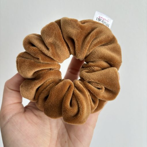Brown velvet scrunchie