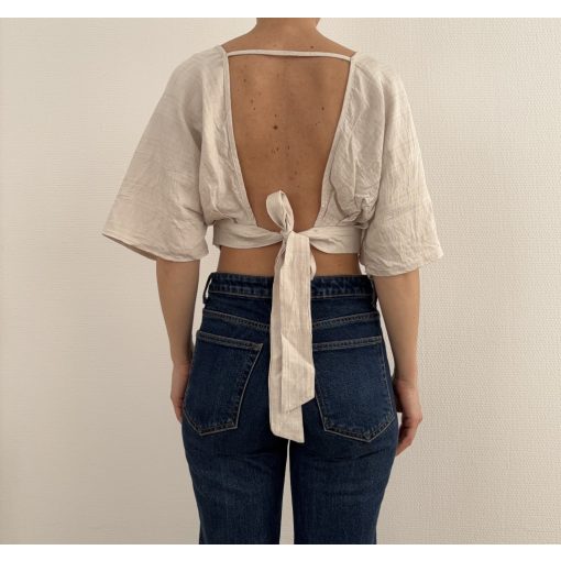 Shein bézs megkötős felső
