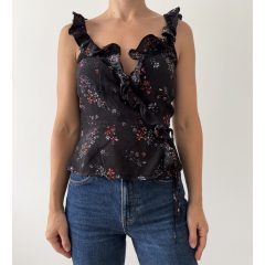 H&M fekete virágos top