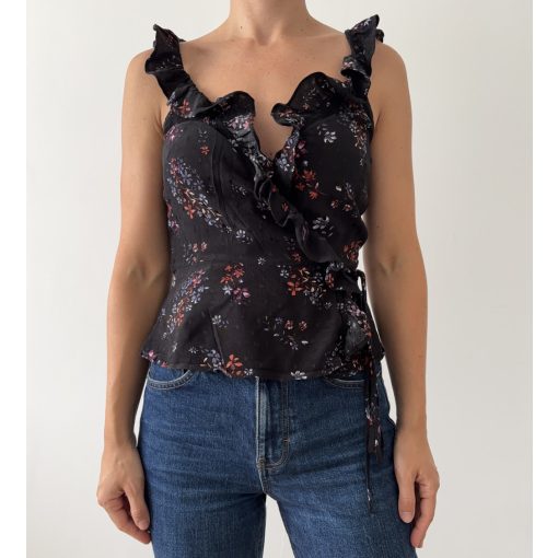 H&M fekete virágos top