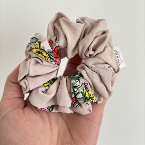Dusty Rose floral scrunchie