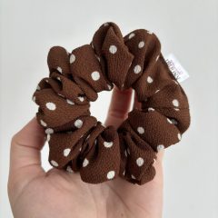 Brown dot scrunchie