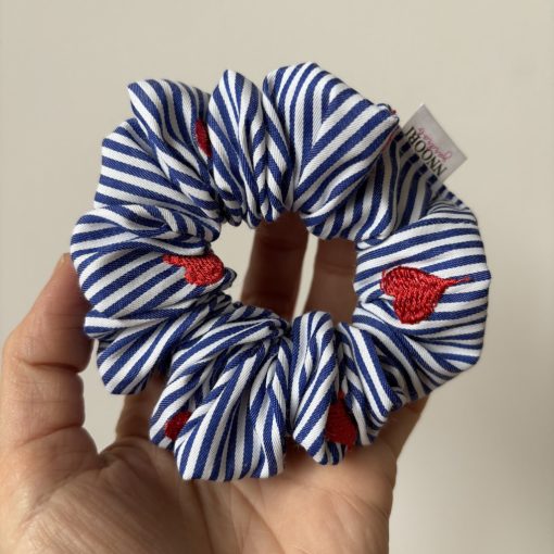Embroidered heart scrunchie